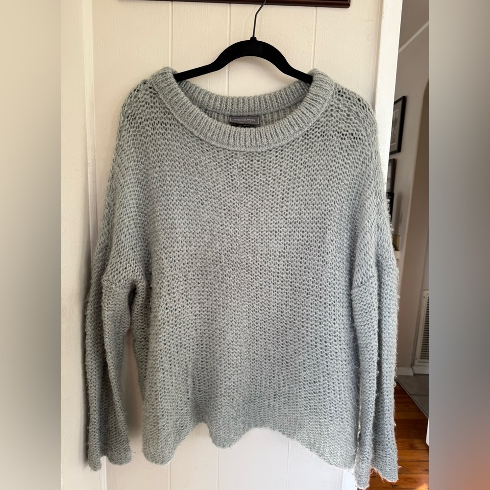 Lightly worn super cozy, soft wooden ships sweater